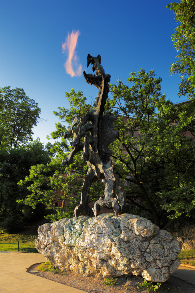 The Dragon of Wawel Hill next to Wawel Castle in Krakow, Poland